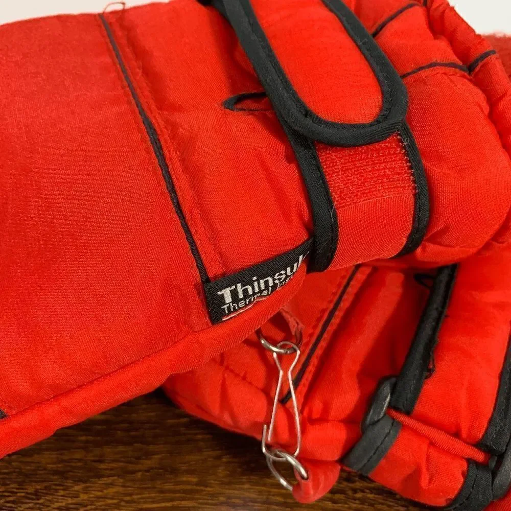 Vintage Montogery Wards Women's Thinsulate Winter Gloves Red S/M